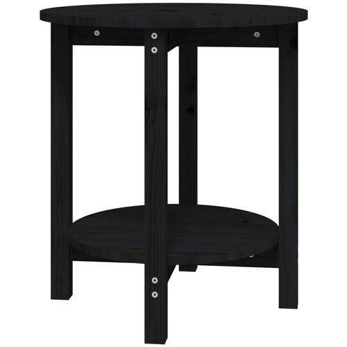 Maison Chic Klubska mizica - kavna mizica - Nizka mizica črna &amp;Oslash; 55x60 cm trdna borovina, (21753463) Slike