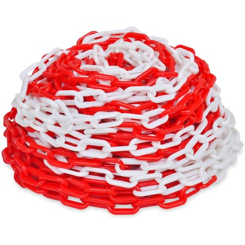 vidaXL 30 m Plastična Opozorilna Veriga Rdeče in Bele Barve Cene