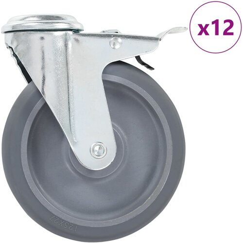 vidaXL Okretni kotačići s otvorom za vijke 12 kom 125 mm Cijene