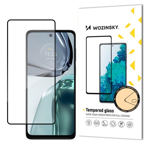 Wozinsky Trpežno kaljeno steklo 9H za celoten zaslon za Motorola Moto G62 z ohi&scaron;jem prijaznim okvirjem, črna, (21533952) Cene