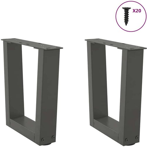  Noge blagovaonskog stola V-oblika 2 kom antracit 40x(30-31 3)cm Slike