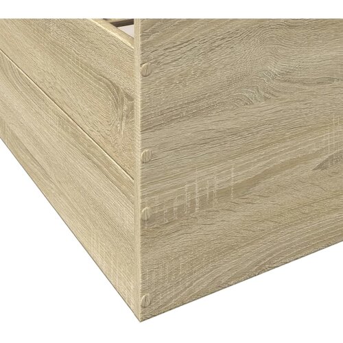  Okvir za krevet s ladicama boja hrasta 90x200 cm Smeđa 90 x 200 cm Slike
