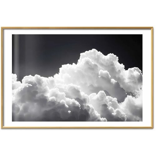  Plakat Discover the Infinite Play of Sunlight &ndash; Clouds and Shadows in the Sky 90x60 Zlatni okvir s margom Cijene