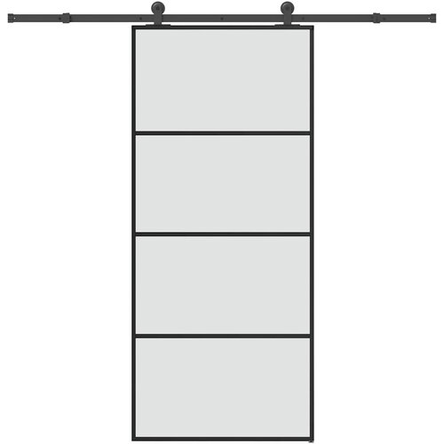 VidaXL Klizna vrata s priborom 90 x 205 cm od ESG stakla i aluminija Slike