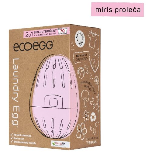 Ecoegg 2u1 eko-deterdžent i omekšivač za veš za veš, Miris proleća-70 pranja Slike