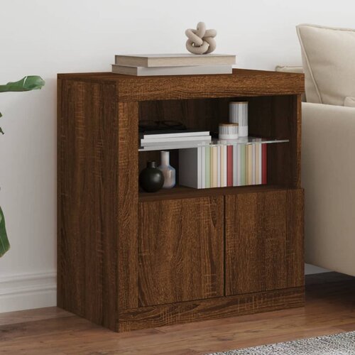 The Living Store Komoda z LED lučkami rjav hrast 60,5x37x67 cm - Komoda, (21660889) Cene