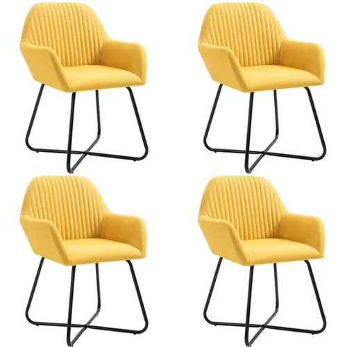  Jedilni stoli 4 kosi rumeno blagi