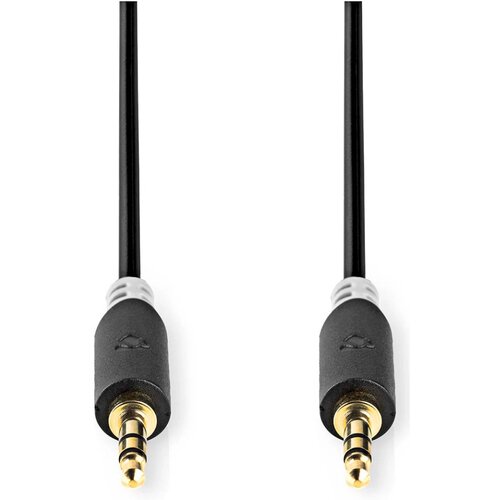 Nedis CABW22000AT100, Stereo audio kabl, 3,5 mm mu&amp;scaron;ki, Pozlaceni, 10,0 m, Antracit Slike