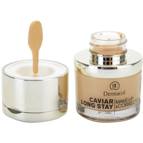 Dermacol Caviar Long Stay dolgoobstojni tekoči puder z izvlečki kaviarja in izpopolnjevalni korektor odtenek Nude 30 ml Slike