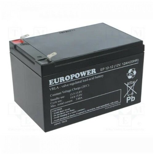 Baterija za UPS 12V 12Ah EuroPower ES12-12A Slike