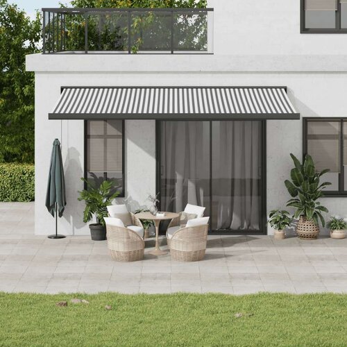 vidaXL Tenda na uvlačenje antracit-bijela 5x3 m od tkanine i aluminija Cene