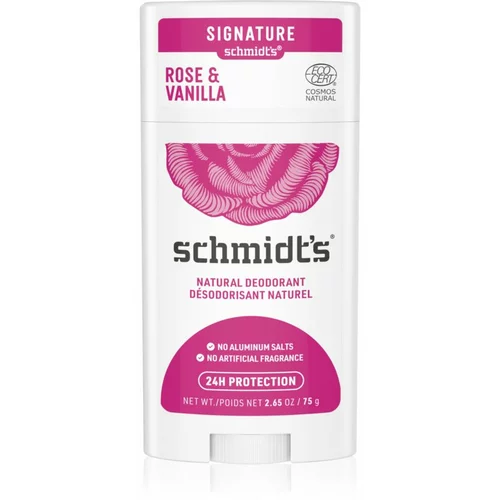 schmidt's Rose + Vanilla čvrsti dezodorans bez aluminijskih soli 75 g