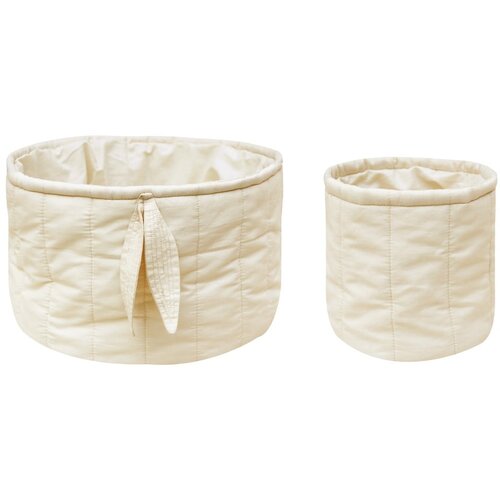 Lorena Canals Kremno bele tekstilne otroške škatle za shranjevanje v kompletu 2 ks ø 30x20 cm Bambie Natural – Cene