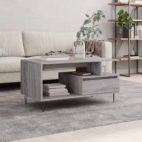  Stolić za kavu boja sivog hrasta 90x49x45 cm konstruirano drvo Slike