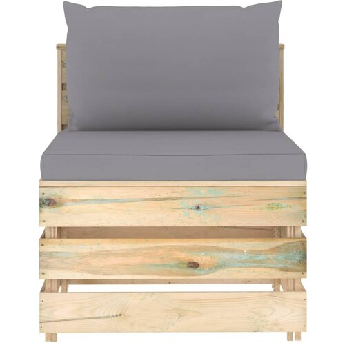 Maison Chic Sekcijski sredinski kavč - Sofa - Kanape z blazinami zelen impregniran les, (21727131) Cene