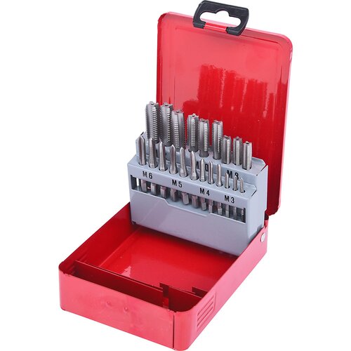 Ks Tools Komplet ročnih navojnih svedrov HSS Co M, trdna kaseta iz jeklene pločevine, 21 delov, M3 - M12 Cene