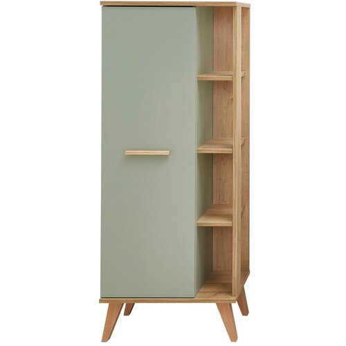 Pelipal Zeleni visoki kupaonski ormarić u dekoru hrasta 51x128 cm - Slike