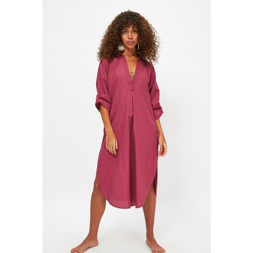 Trendyol Plum Slit Detailed Beach Dress Cene