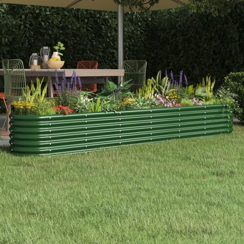 VidaXL Visoka greda iz pra&amp;scaron;no premazanega jekla 260x40x36 cm zelena Slike