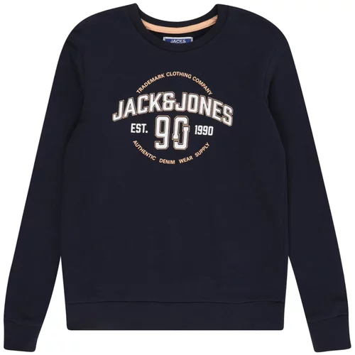 Jack & Jones Sweater majica 'MINDS' morsko plava / pastelno narančasta / bijela