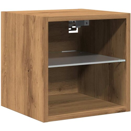 Maison Chic Stenska TV omarica - TV stojalo - Televizijska omarica z LED lučkami artisan hrast 30x28,5x30 cm, (21698620) Slike