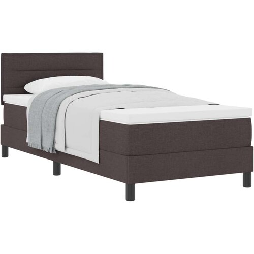  Krevet s podnicom s madracem tamnosmeđi 100x200 cm tkanina Slike