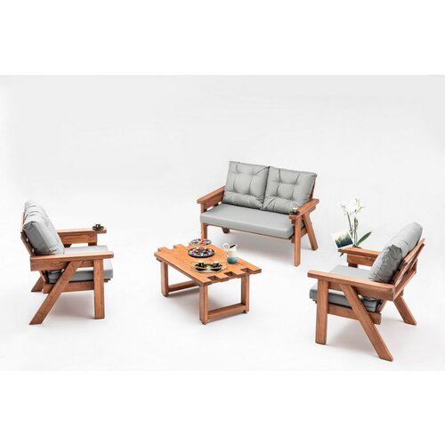 Hanah home baštenska garnitura abant (2+1+1) grey Cene