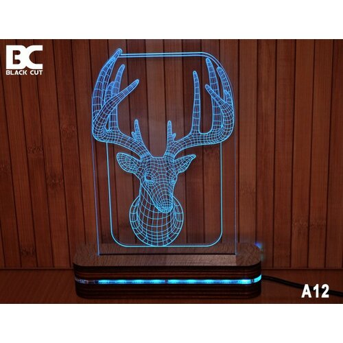 Black Cut 3D lampa jednobojna - jelen ( A12 ) Cene