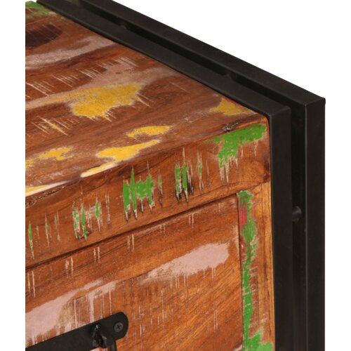VidaXL Konzolni stolovi Set od 2 s ladicama, Vi&amp;scaron;ebojno čvrsto obnovljeno drvo, konzolni stol s ladicama 160x33x75 cm Čvrsto obnovljeno drvo Slike