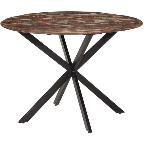  Blagovaonski stol &Oslash; 110x78 cm masivno obnovljeno drvo i čelik Cijene