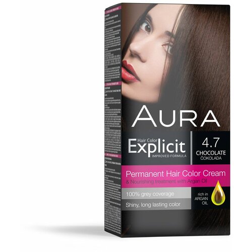 Aura set za trajno bojenje kose explicit 4.7 chocolate / čokolada Slike
