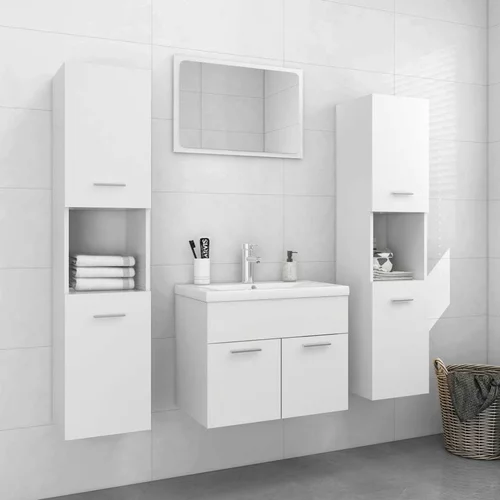 Komplet kopalniškega pohištva bele barve iverna plošča, (20798125)