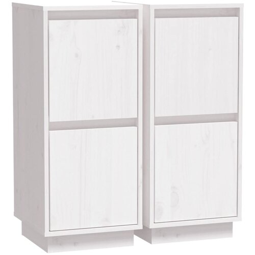 Maison Chic Komoda - Predalnik 2 kosa bela 31,5x34x75 cm trdna borovina, (21720670) Cene