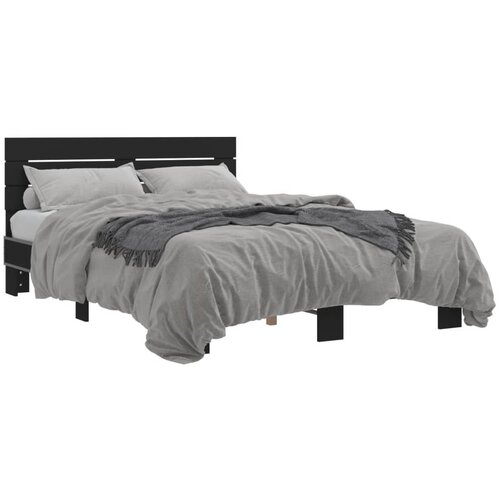 VidaXL Okvir kreveta crni 120 x 200 cm od konstruiranog drvo i metal Slike