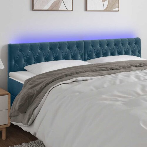  LED uzglavlje tamnoplavo 200x7x78/88 cm baršunasto Cene