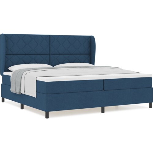 Box Spring Krevet s Madracem - Plava 200x200 cm Tkanina Slike