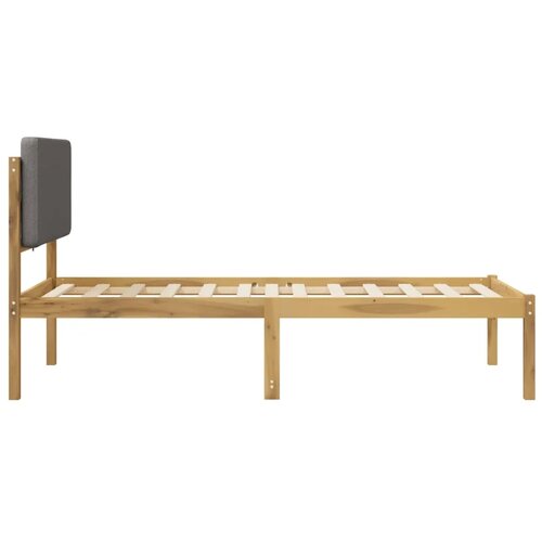  Krevetni okvir s tapiciranim uzglavljem - Bijelo prana i svijetlosiva 90 x 200 cm Slike