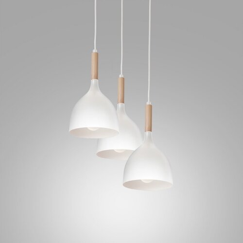  Luster na sajli NOAK WOOD 3xE27/15W/230V bela/buk Slike