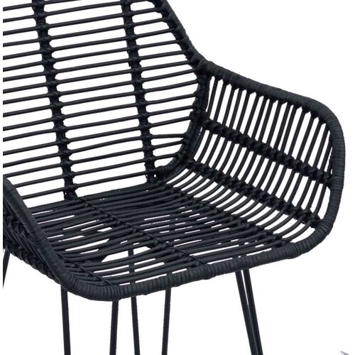  Barski stolac 2 pcs Crna 55 x 52 x 92 cm Ratan i čelik Slike