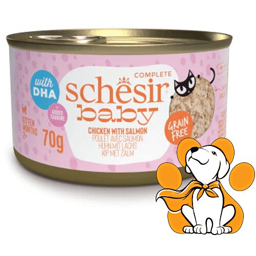 Schesir baby Cat Chicken With Salmon 70 g, Vlažna Hrana Sa Piletinom I Lososom Slike