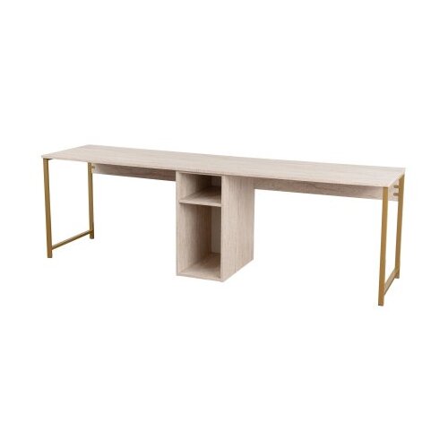 Hanah home twin study desk - traverten traverten gold study desk Slike
