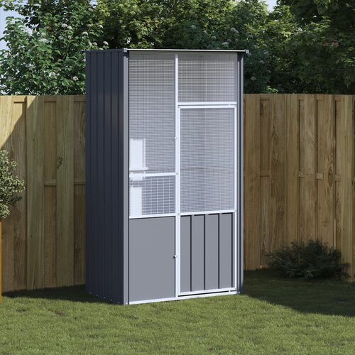 VidaXL Kavez za ptice antracit 115 x 78 x 200 cm od pocinčanog čelika Slike