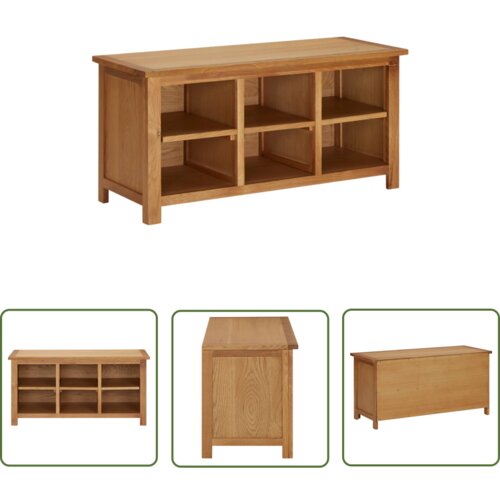 The Living Store Stojalo za čevlje 90x37x45 cm trdna hrastovina - Stojalo Za Čevlje, (21744443) Cene