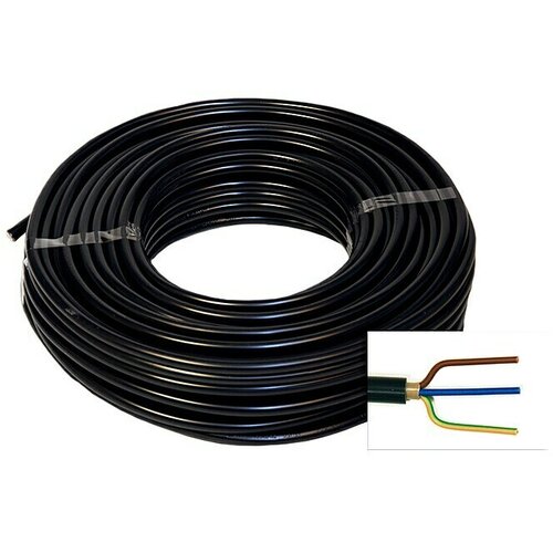  Zemeljski kabel NYY-J 3x1,5 mm² (NYY-J, 3, 1,5 mm², 10 m, Črne barve) Cene