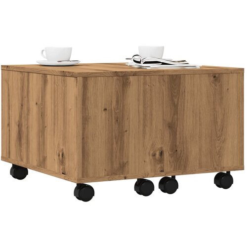 VidaXL Klubska mizica artisan hrast 60x60x38 cm inženirski les Slike