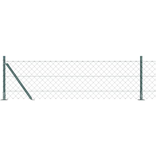 vidaXL Verižna ograja z 7 flanšastimi drogovi 0,4x10 m Galvanizirano jeklo Cene