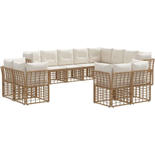  Set vanjskih sofa 12 pcs Prirodna i krema bijela Poliester Cijene