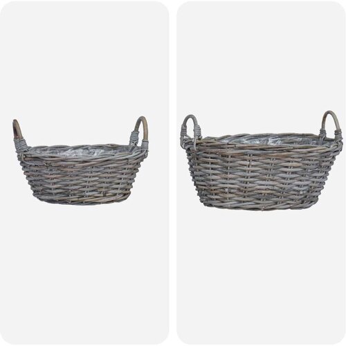  Ko&amp;scaron;arica za saksije s pohranom 2 pcs Siva Lacak ratan - Siva Slike