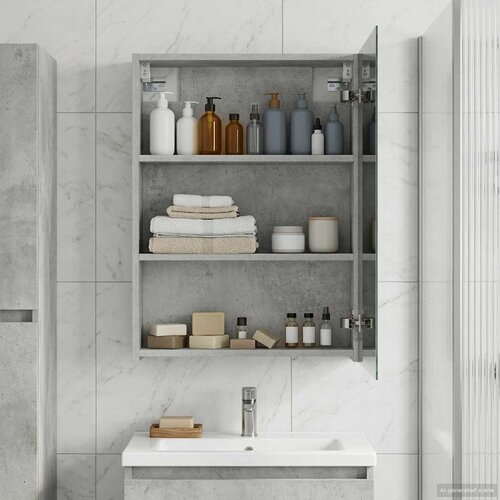  Kupaonski ormar s ogledalom Betonski sivi 50 x 14,5 x 70 cm Cijene