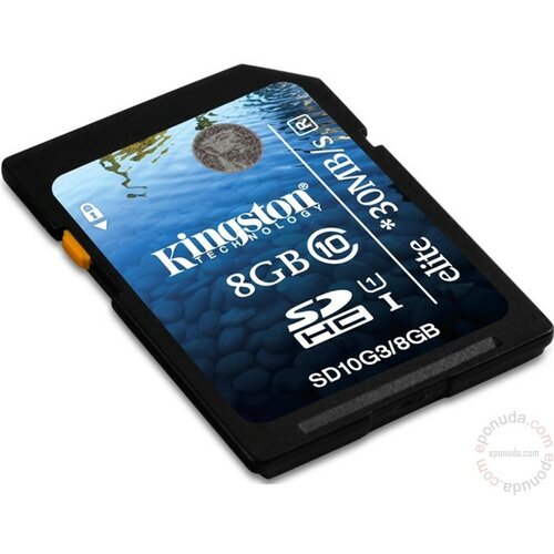 Kingston SD10G3/8GB - SD 8GB Class 10 UHS-I Elite memorijska kartica Slike
